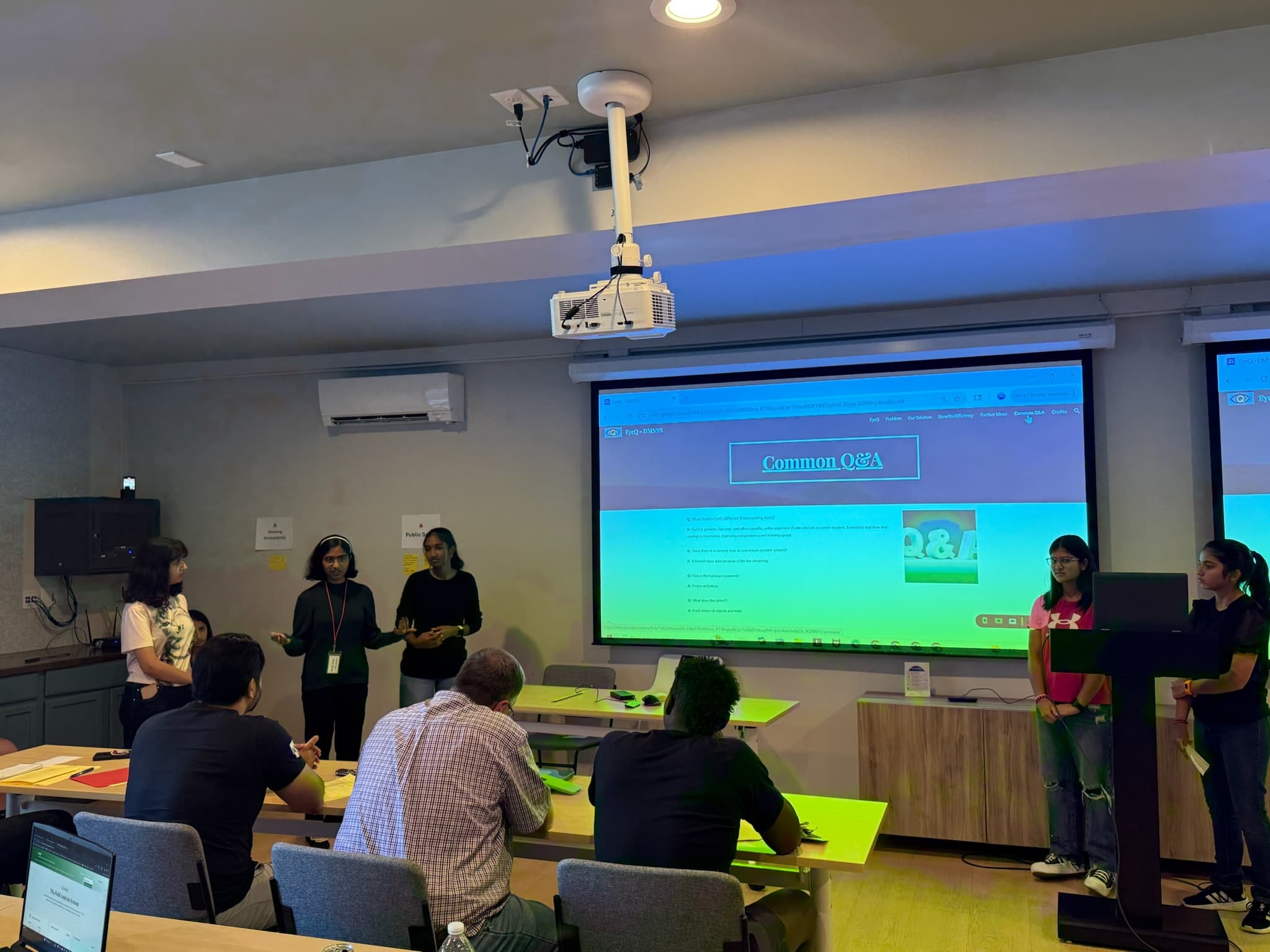 Students presenting their project at Hack the Track 2025